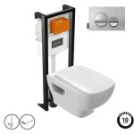 Jacob delafon - pack wc suspendu sans bride struktura + bti - support + plaque chrome brillant / chrome ...