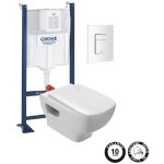 Jacob delafon - wc suspendu sans bride struktura + abattant + bti support + even plaque de commande ...