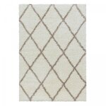 Jadorel - tapis berb�re motif losange �80cm cr�me rond shaggy a