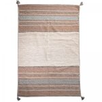 Jadorel - tapis kilim fait main en coton 160x230 beige et marron rectangle motif ethnique