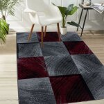 Tapis salon et chambre 160x230 rouge et gris rectangle tiss� motif g�om�trique sipur