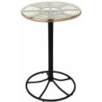 Altobuy - jakarta - table mange - debout noire avec plateau en verre