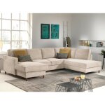 Lisa design - jake - canap panoramique d'angle droit - convertible avec coffre - 7 places - en velours ...
