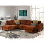 Lisa design - jake - canap panoramique d'angle gauche - convertible avec coffre - 7 places - en velours ...