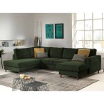 Lisa design - jake - canap� panoramique d'angle gauche - convertible avec coffre - 7 places - en velours ...