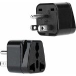 Jalleria - 2x adapteur de prise en noir ? set de 2 pi�ces type b adaptateur de voyage pour prise en courant ...