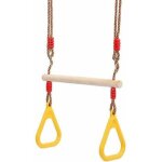 Jalleria - balanoire trapze en bois avec anneau de gymnastique portique pour enfants toboggan jouer ...
