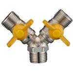 Jalleria - connecteur de tuyau robinet de gaz diviseur double laiton - 2 voies