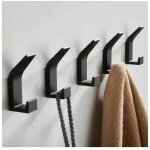 Jalleria - patre de salle de bain 5 pices noir double serviette crochet salle de bain patre manteau ...
