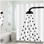 Rideaux de douche, rideau de douche anti moisissure motif goutte d'eau rideau douche 180x180 cm blanc ...