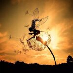 Jalleria - sculpture de f�e de fleurs dansant avec pissenlit, sculpture d'art de jardin en acier inoxydable, ...