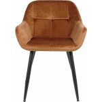 Clp - chaise de salle � manger emia en velours avec pi�tement en m�tal noir velours marron