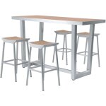 James mange debout table haute avec 4 tabourets aluminium, aspet bois table haute et bar avec tabouret ...