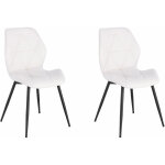 Jamie lot de 2 chaises de salle  manger chaises rembourres sans accoudoirs simili cuir blanc - svita ...