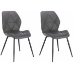 Jamie lot de 2 chaises de salle � manger chaises rembourr�es sans accoudoirs simili cuir gris - svita ...
