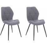 Svita - jamie lot de 2 chaises de salle � manger chaises rembourr�es sans accoudoirs rev�tement en tissu ...
