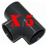 Jardiboutique - lot de 5 t�s � 50 mm pvc 90� pression a coll�