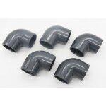 Jardiboutique - lot de 5 coudes � 50 mm pvc 90� pression