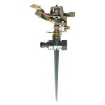Jardibric - asperseur arroseur rotatif 30 - 360 en mtal bross sur pic arroseur de grande surface