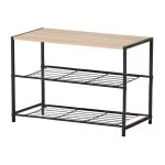 Jardibricodeco - meuble etagere range chaussures 2 niveaux 63x30xh43 cm