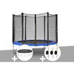 Jardideco - kit trampoline atlas ø 2, 44 m bleu + bâche de protection + kit d'ancrage Jardideco - kit trampoline atlas ø 2, 44 m bleu + bâche de protection + kit d'ancrage