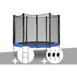 Jardideco - kit trampoline atlas ø 2, 44 m bleu + echelle + kit d'ancrage Jardideco - kit trampoline atlas ø 2, 44 m bleu + echelle + kit d'ancrage