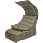 Jardideco - lit extérieur pour jardin en résine tressée taupe siesta Jardideco - lit extérieur pour jardin en résine tressée taupe siesta