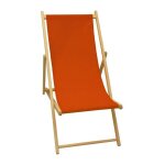 Jardin prive - chilienne en bois coloris paprika - tissu trait� d�perlant