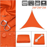Jardin piscine impermeable voile d ombrage triangle toile solaire parasol orange 2x2x2m