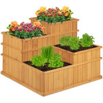 Relaxdays - jardin potager, différentes hauteurs, 4 bacs, balcon, terrasse, caisse en bois, hxlxp : 61x81x81 ... Relaxdays - jardin potager, différentes hauteurs, 4 bacs, balcon, terrasse, caisse en bois, hxlxp : 61x81x81 ...
