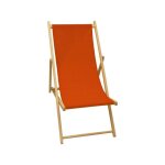 Jardin prive - transat chilienne en bois coloris paprika - tissu trait dperlant