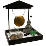 Jardin zen avec gong devika 15x12cm bois - atmosphera crateur d'intrieur