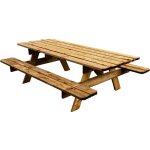 Jardinatoire - table de jardin en bois massif de 200 cm, traite classe 3 marron, fabrication 100% franaise ...