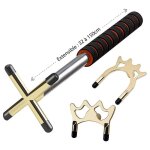Jardindeco - perche tlescopique 150 cm pour billard avec 3 reposoirs en laiton