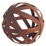 Boule d�co jardin m�tal ajour�e - rouille 30 cm
