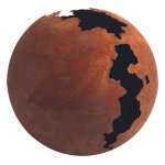 Boule dco jardin mtal craquele - rouille 30 cm