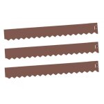 Jardinex - kit de 3 bordures jardin acier galvanis� - 99 x 12 cm - rouille