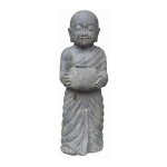 Jardinex - statue jardin moine debout avec photophore 60 cm - gris 60 cm Jardinex - statue jardin moine debout avec photophore 60 cm - gris 60 cm
