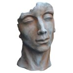 Jardinex - statue visage homme ext�rieur grand format - rouille 115 cm