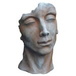 Jardinex - statue visage homme extrieur petit format - rouille 53 cm