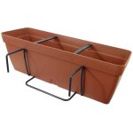 Jardinire de 60 cm avec support de fixation carr - terre cuite