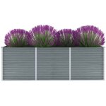 Maison chic - jardini�re bac a fleur lit sur�lev� de jardin acier galvanis� 240x80x77 cm gris 97341