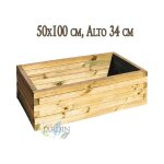 Suinga - jardinire en bois pour jardin et terrasse 50x100 cm, hauteur 34 cm