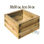 Suinga - jardinire en bois pour jardin et terrasse 50x50 cm, hauteur 34 cm
