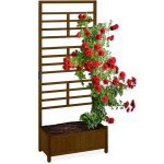 Relaxdays jardini�re en bois, avec treillis, brise - vue, h x l x p : 171 x 71, 5 x 32 cm, balcon et ...