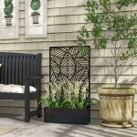 Jardini�re avec brise - vue paravent treillis pour plante grimpante, bac � fleurs - dim. 61l x 23l x ...