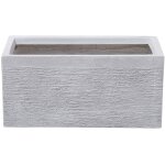 Jardinire cache - pot blanc effet pierre en mlange de fibres 23 x 50 x 24 cm bac  fleurs au design ...