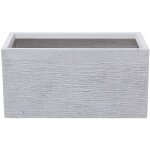 Jardini�re cache - pot blanc effet pierre en m�lange de fibres 29 x 60 x 30 cm bac � fleurs au design ...