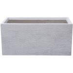 Jardinire cache - pot blanc effet pierre en mlange de fibres 37 x 80 x 38 cm bac  fleurs au design ...