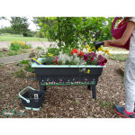 Calipso - jardiniere mini junior 40l gris / vert pastel + 1 panier kajo 4 l + 2 outils de jardin plastiques ...